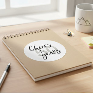 Cheers to 50 Years Glitter 50th Birthday  Classic Round Sticker