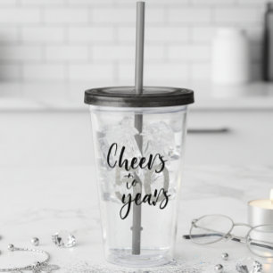 Cheers to 50 Years Glitter Gift  party Acrylic Tumbler