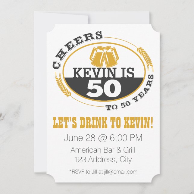 Cheers to 50 Years Invitation (Front)