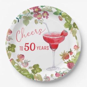 Cheers to 50 Years Milestone Birthday  Paper Plate
