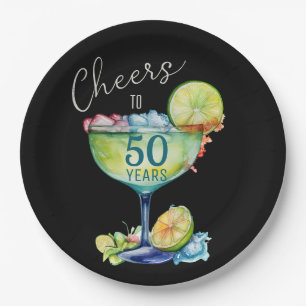 Cheers to 50 Years Milestone Birthday  Paper Plate