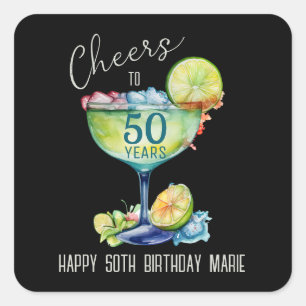 Cheers to 50 Years Milestone Birthday  Square Sticker