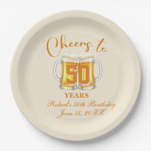 Cheers to 50 Years  Paper Plate