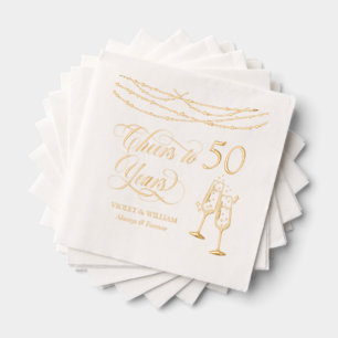 Cheers to 50 Years Wedding Anniversary Party Foil Napkins