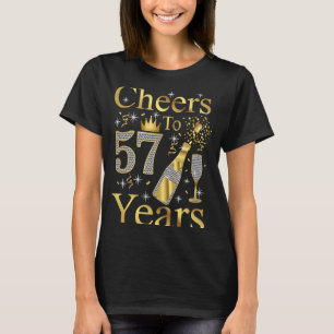 Cheers to 57 Years 1966 57th Birthday Champagne W T-Shirt