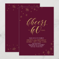 Cheers to 60 | Gold & Burgundy 60th Birthday Party