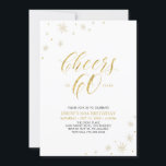 Cheers to 60 | Gold  Modern 60th Birthday Party Invitation<br><div class="desc">Let's celebrate your special day with this stylish 60th birthday party invitation. This design features chic gold typography "Cheers to 60" and gold elements with a white background. You can customise the text and background colour. More matching party supplies are available at my shop BaraBomDesign.</div>
