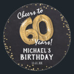 Cheers to 60 Years! 60th Birthday Classic Round Sticker<br><div class="desc">Cheers to 60 Years Birthday Sticker!</div>