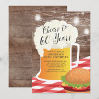 Cheers to 60 Years 60th Birthday Invitation