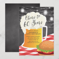 Cheers to 60 Years 60th Birthday Invitation