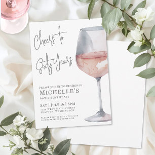 Cheers To 60 Years 60th Birthday Party Invitation