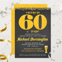 Cheers to 60 Years Birthday 60th Sixtieth Sixty