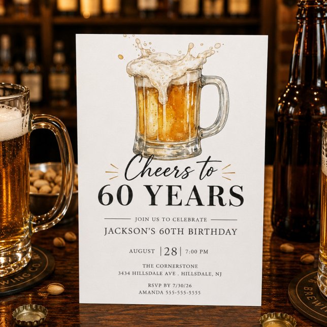 Cheers to 60 Years Birthday Invitation (Creator Uploaded)
