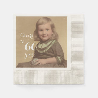 Cheers to 60 Years! Birthday Photo Napkin