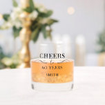 Cheers to 60 Years Birthday Whiskey Glass<br><div class="desc">Elegant stylish modern bold Cheers to Custom Years personalised birthday glassware.</div>