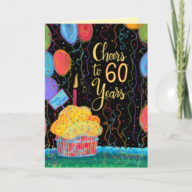Cheers to 60 Years Happy Birthday Card (Front)