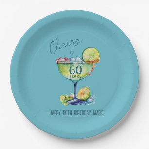 Cheers to 60 Years Milestone Birthday Paper Plate