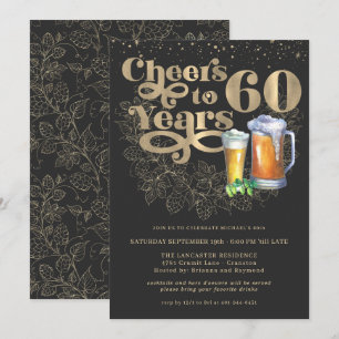 Cheers to 60 Years Milestone Birthday Party Invitation