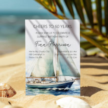 Cheers To 60 Years Sailboat Birthday Party