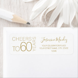 Cheers to 60 years White Gold Chic Elegant Address