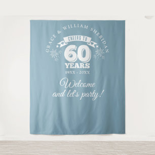 Cheers To 60th Anniversary Photo Backdrop Tapestry