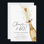 Cheers to 60th Birthday Photo Invitation<br><div class="desc">Let's toast to 60! Pop the Bubbly with Our Champagne-Themed Birthday Invitation Card. Celebrating a milestone birthday is always a special occasion, and what better way to do it than with a champagne-themed party? This invitation card is perfect for anyone turning 60 and looking to commemorate the occasion with friends...</div>