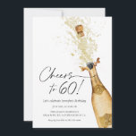 Cheers to 60th Birthday Photo Invitation<br><div class="desc">Let's toast to 60! Pop the Bubbly with Our Champagne-Themed Birthday Invitation Card. Celebrating a milestone birthday is always a special occasion, and what better way to do it than with a champagne-themed party? This invitation card is perfect for anyone turning 60 and looking to commemorate the occasion with friends...</div>