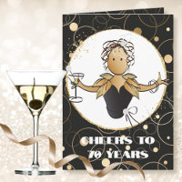 Cheers to 70 Bold Glam Woman Cartoon 70th Birthday
