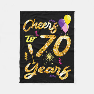 Cheers To 70 Years 1951 70th Birthday Gift Fleece Blanket
