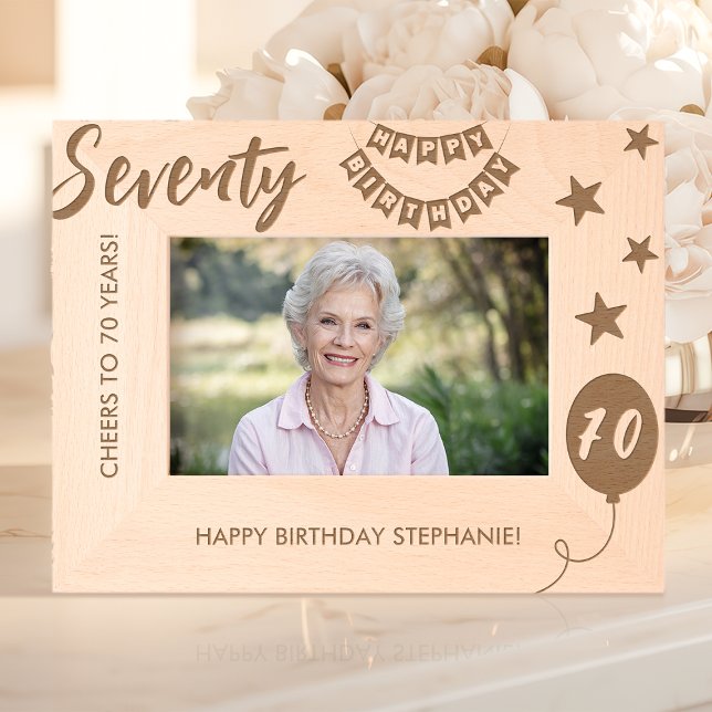 Cheers To 70 Years Happy Birthday Etched Frames (Creator Uploaded)