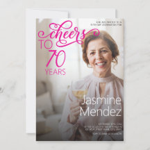 Cheers To 70 Years Photo Overlay Birthday Party 