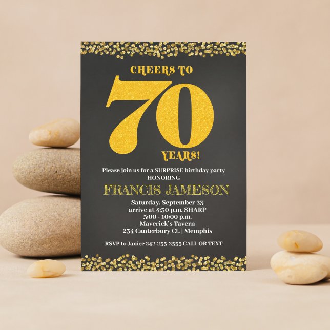 Cheers to 70 Years Seventieth 70th Birthday Invitation (Cheers to 70 Years Invitation)