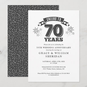 Cheers To 70th Wedding Anniversary Invitation
