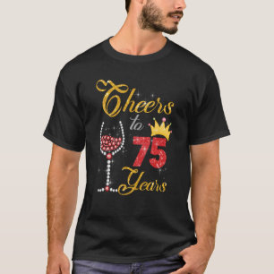Cheers to 75 Years 1948 75th Birthday Wine Diamond T-Shirt