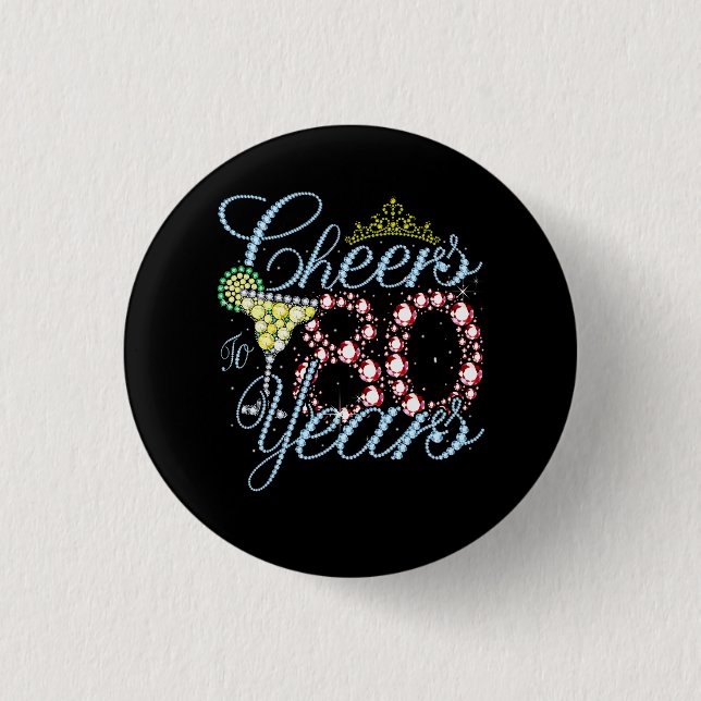 Cheers To 80 Years 80th Birthday 80 Years Old Bday 3 Cm Round Badge (Front)