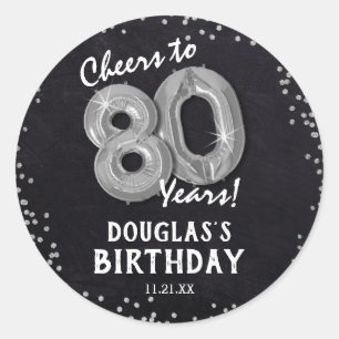 Cheers to 80 Years! 80th Birthday Classic Round Sticker