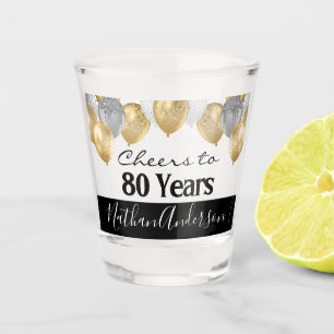 Cheers to 80 Years Personalised Birthday Shot Glas Shot Glass