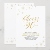 Cheers to 90 | Gold & White 90th Birthday Party