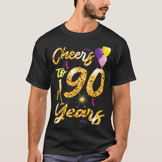 Cheers To 90 Years 1931 90th Birthday Celebration  T-Shirt (Front)