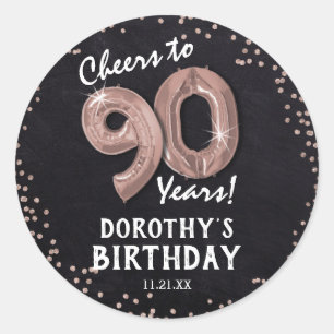Cheers to 90 Years! 90th Birthday Classic Round Sticker