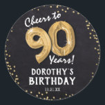 Cheers to 90 Years! 90th Birthday Classic Round Sticker<br><div class="desc">Cheers to 90 Years Birthday Sticker!</div>