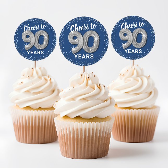 Cheers to 90 Years Adult Birthday Classic Round Sticker (Creator Uploaded)