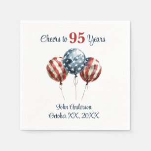 Cheers to 95 Years Birthday Party Napkin