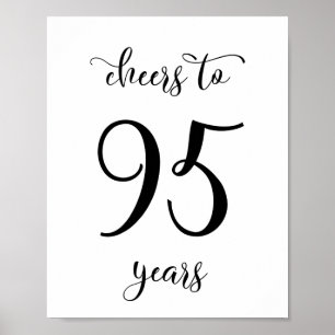 Cheers to 95 years birthday sign