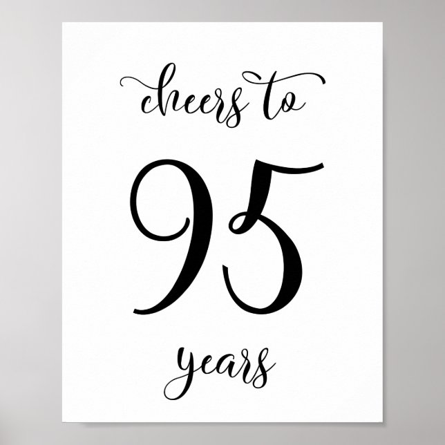 Cheers to 95 years birthday sign (Front)