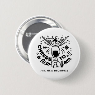 Cheers to a New Year Celebration Design 6 Cm Round Badge