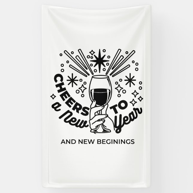 Cheers to a New Year Celebration Design Banner (Vertical)
