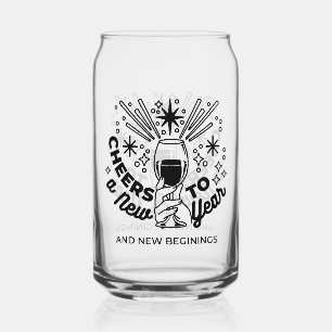 Cheers to a New Year Celebration Design Can Glass