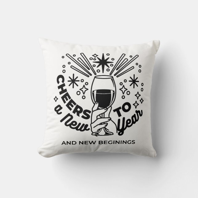 Cheers to a New Year Celebration Design Cushion (Front)