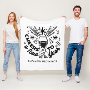 Cheers to a New Year Celebration Design Fleece Blanket
